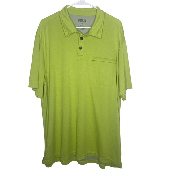 Duluth Trading Polo Golf Shirt Mens XL Lime Green Lightweight Moisture-Wicking - Picture 1 of 8